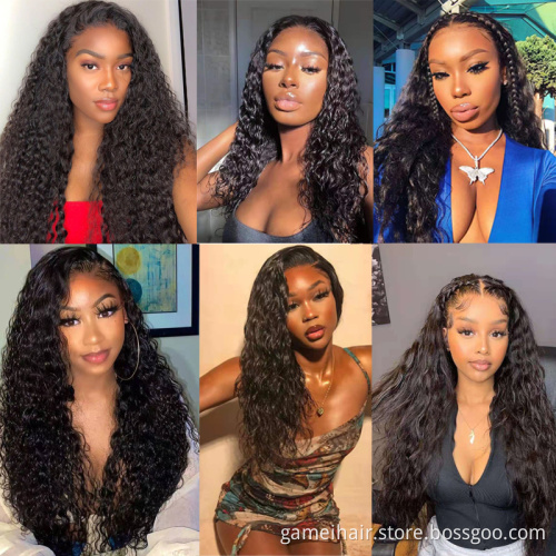 GMwigs Drop Shipping 150% transparent Cuticle Aligned Human Hair lace front Wig wate wave vrigin human hair wig for black women